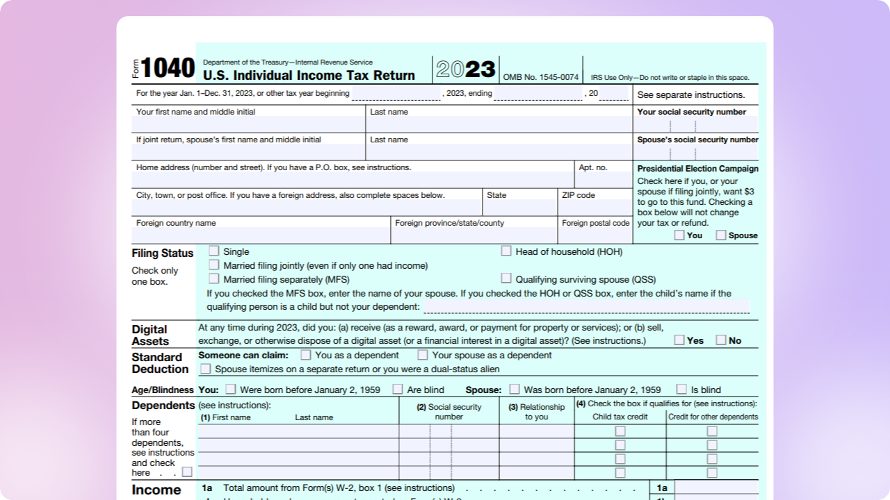 1040 OCR data extraction