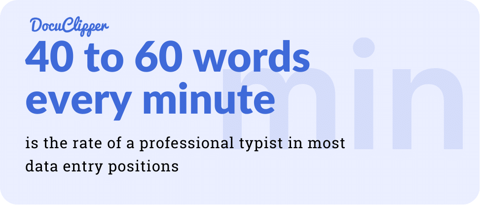 40 to 60 words per minute professional typist speed