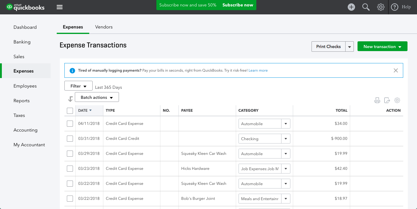 Accounting Software Expense Tracking