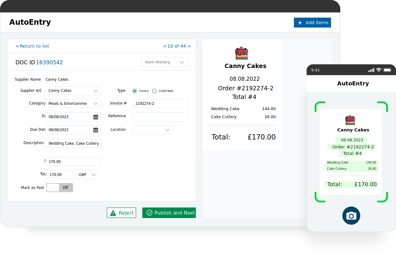 Autoentry interface