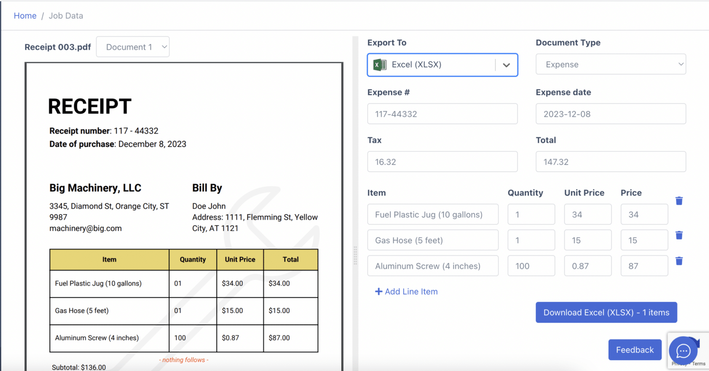 Automatic Receipt Processing