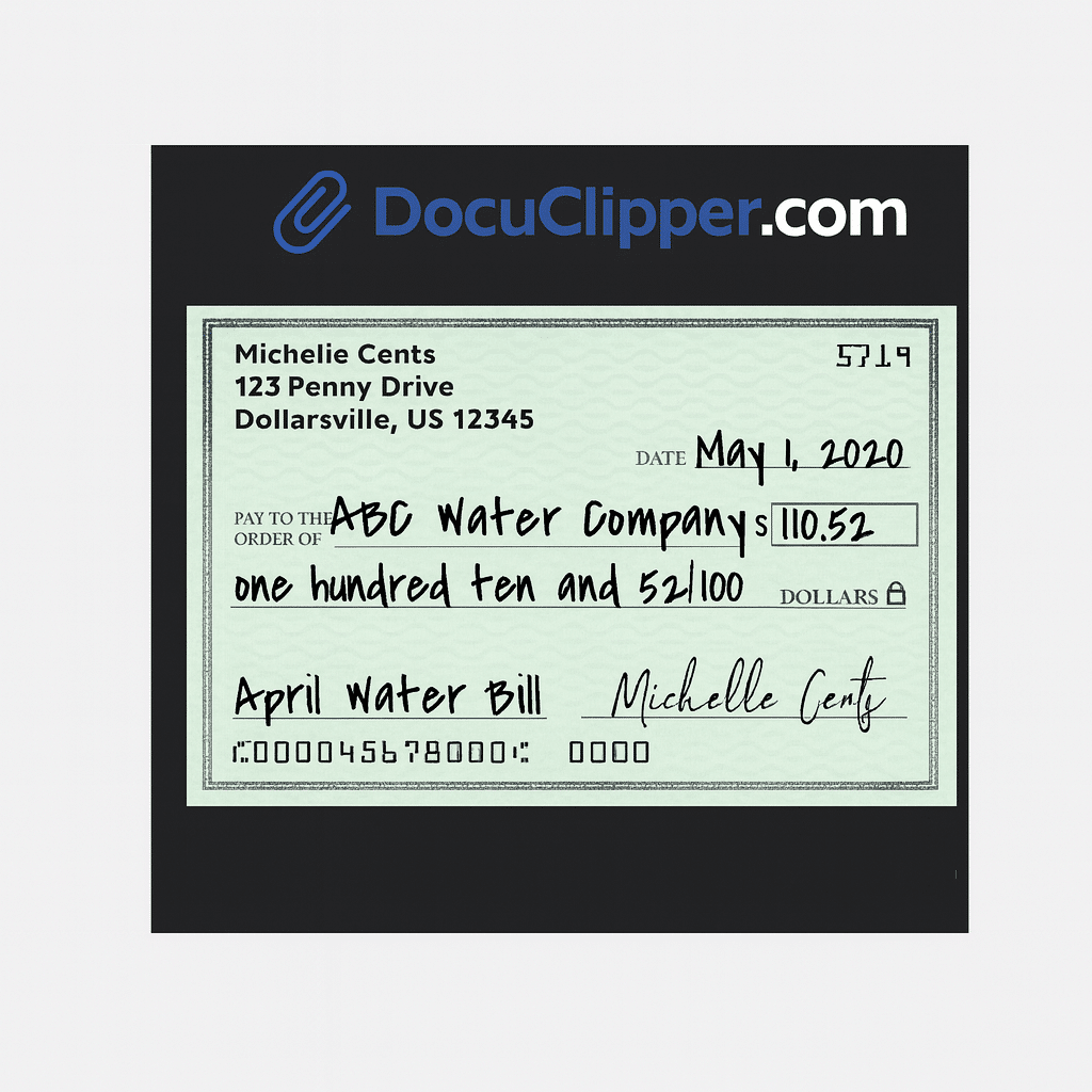 a close up of a check