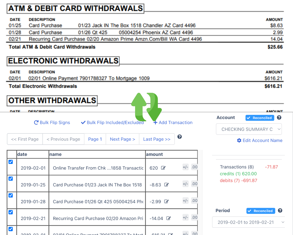 DocuClipper Bank Statement Automatic Recognition​