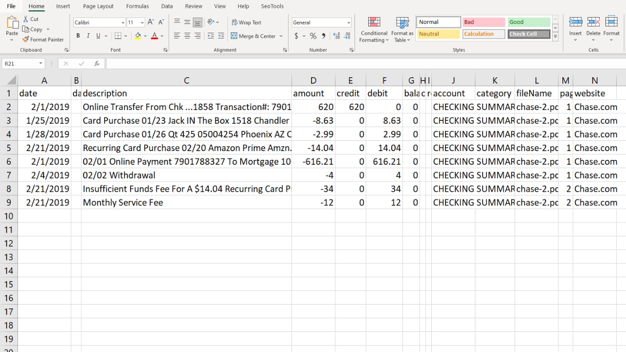 DocuClipper Bank Statement to Excel in One Click