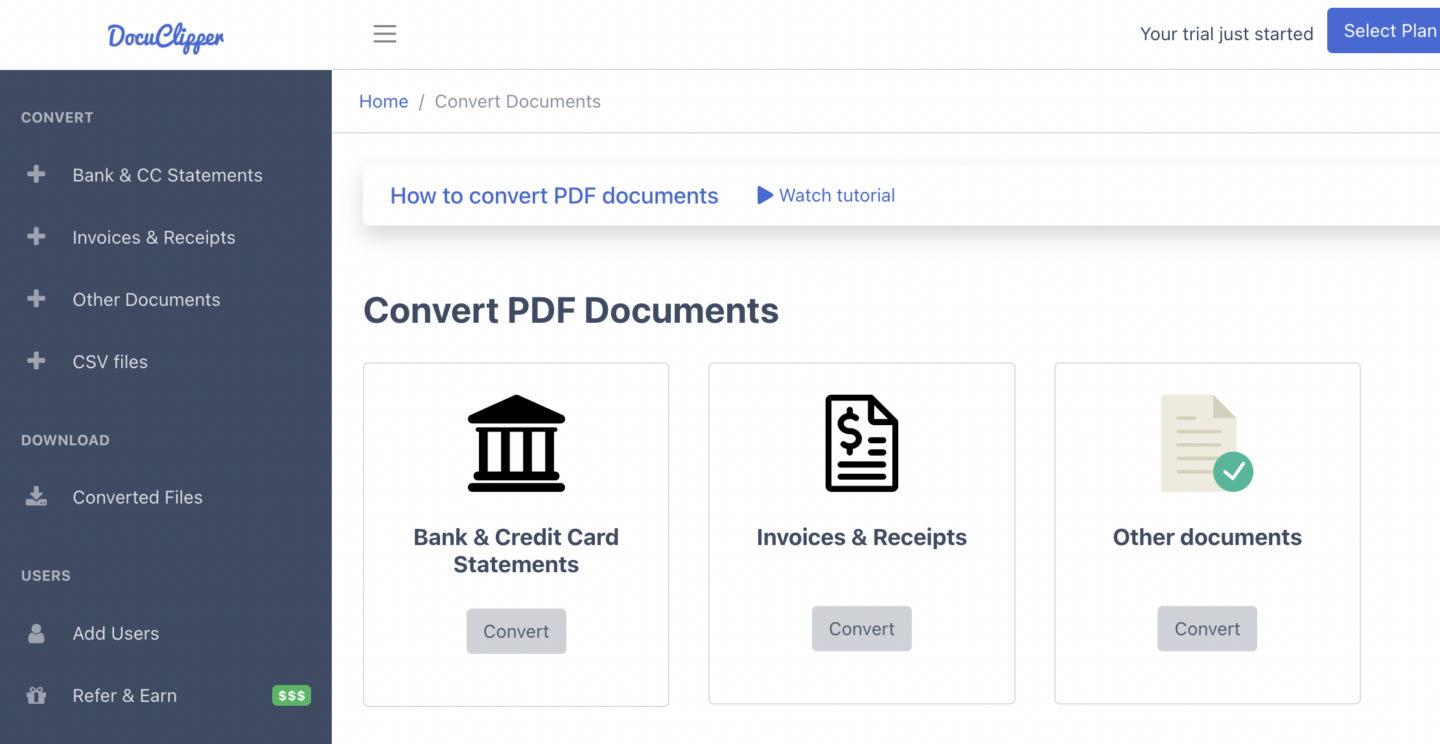 DocuClipper Dashboard