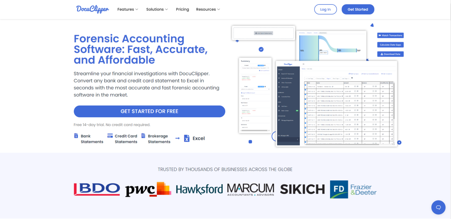 DocuClipper best forensic accounting software