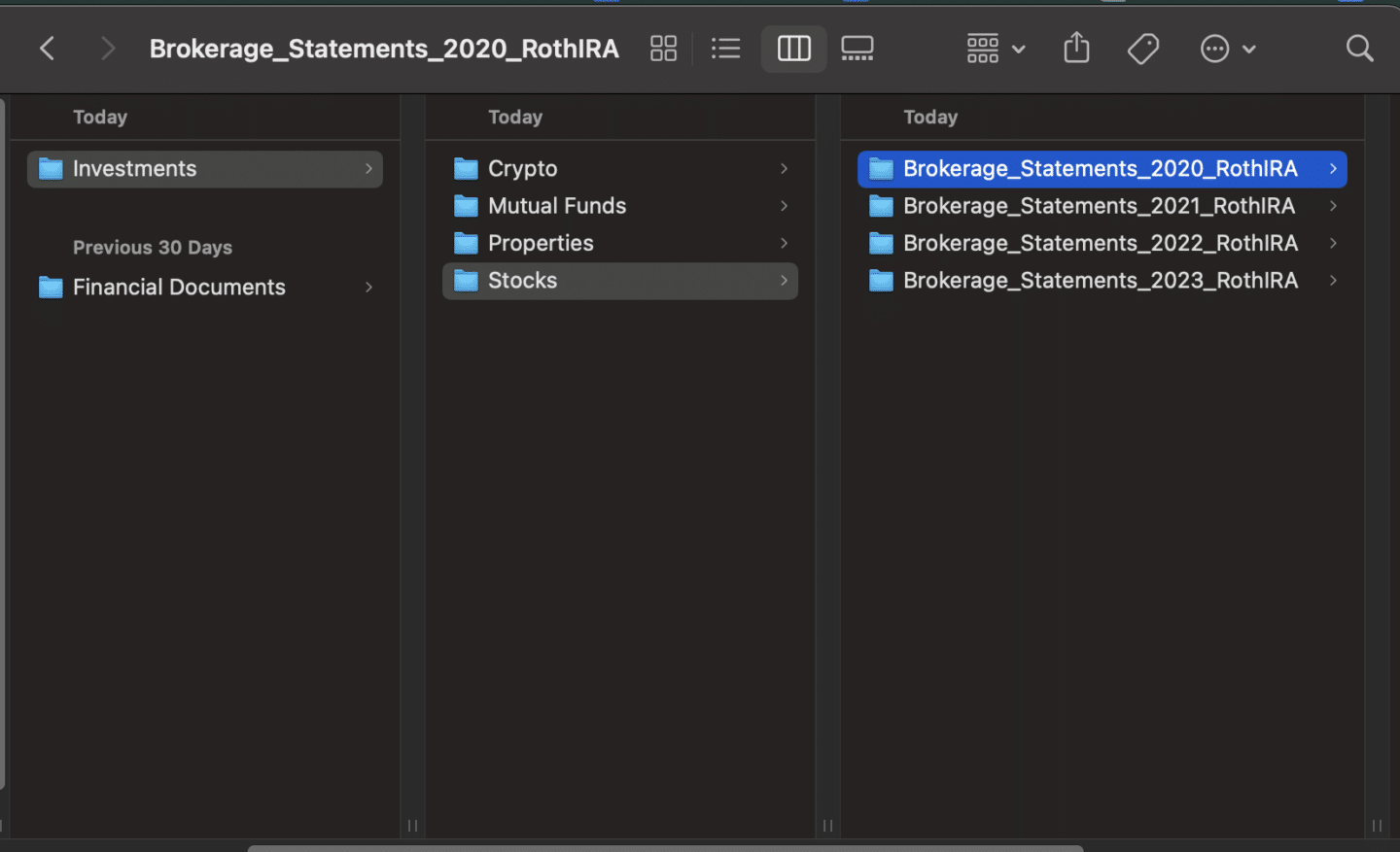 File management of brokerage statements