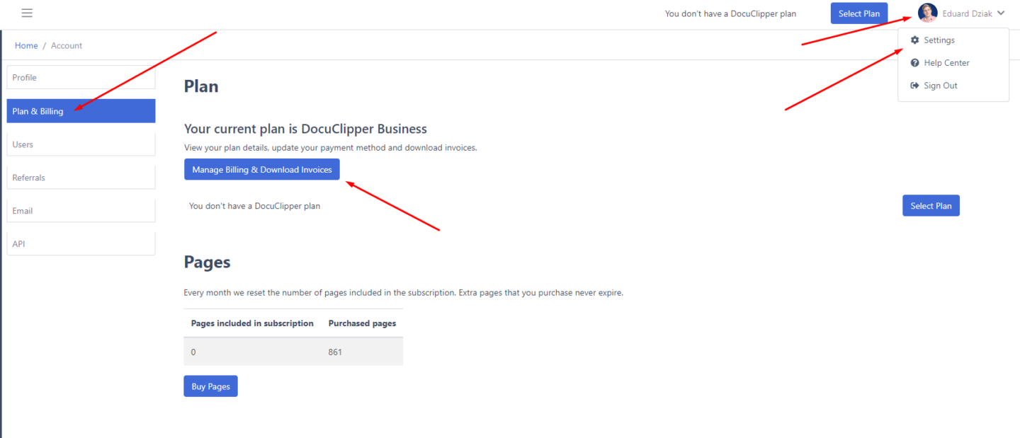 How to Find DocuClipper Subscription Invoices 1 How to Find DocuClipper Subscription Invoices