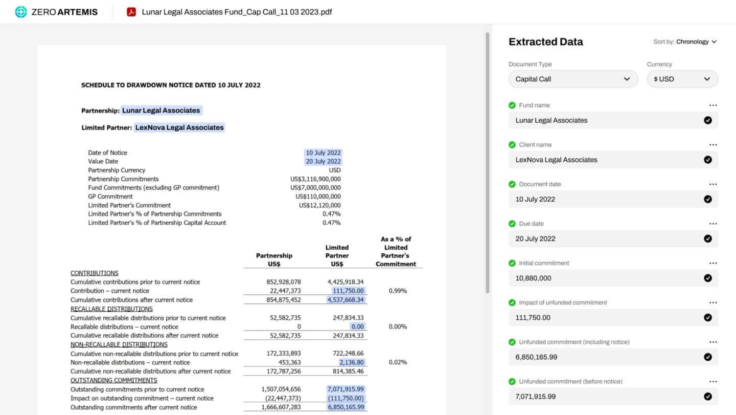 Legal document data extraction