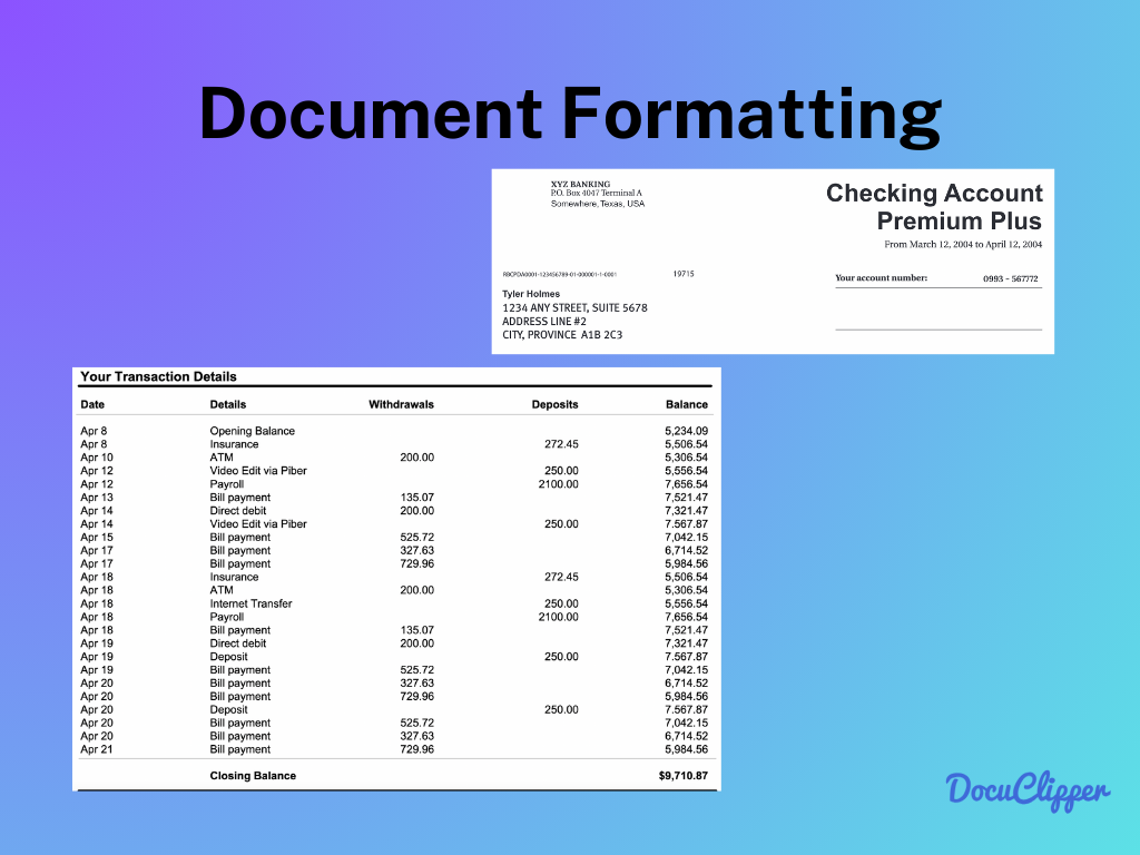 OCR Limitations document formatting
