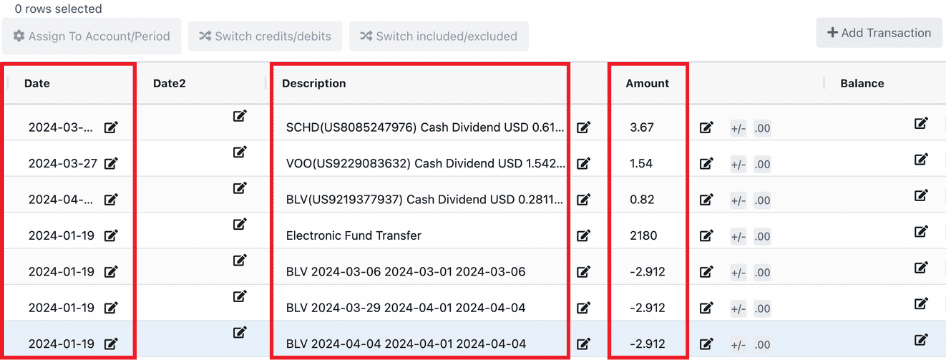 Review the Converted Brokerage Statements