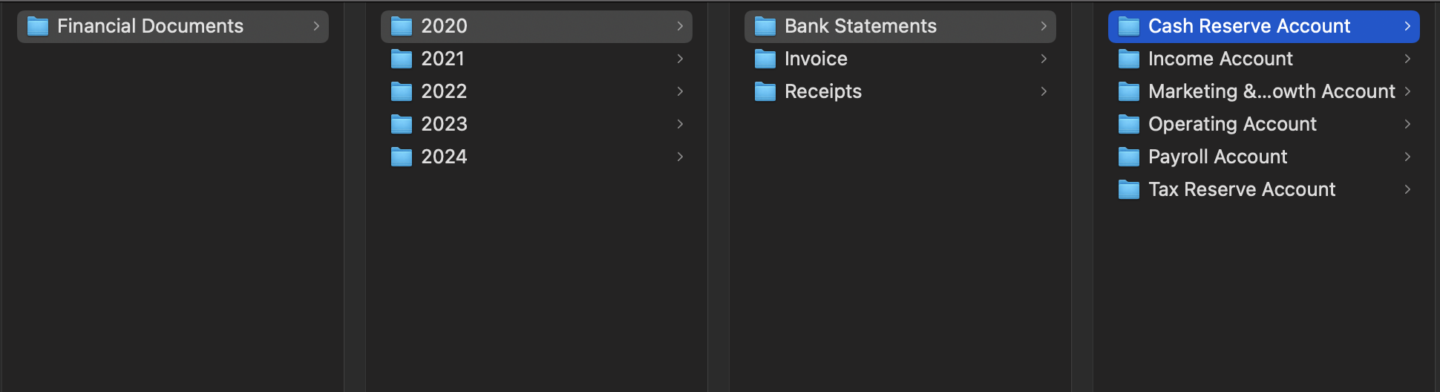 Split Bank Statements Into Different Account Folders