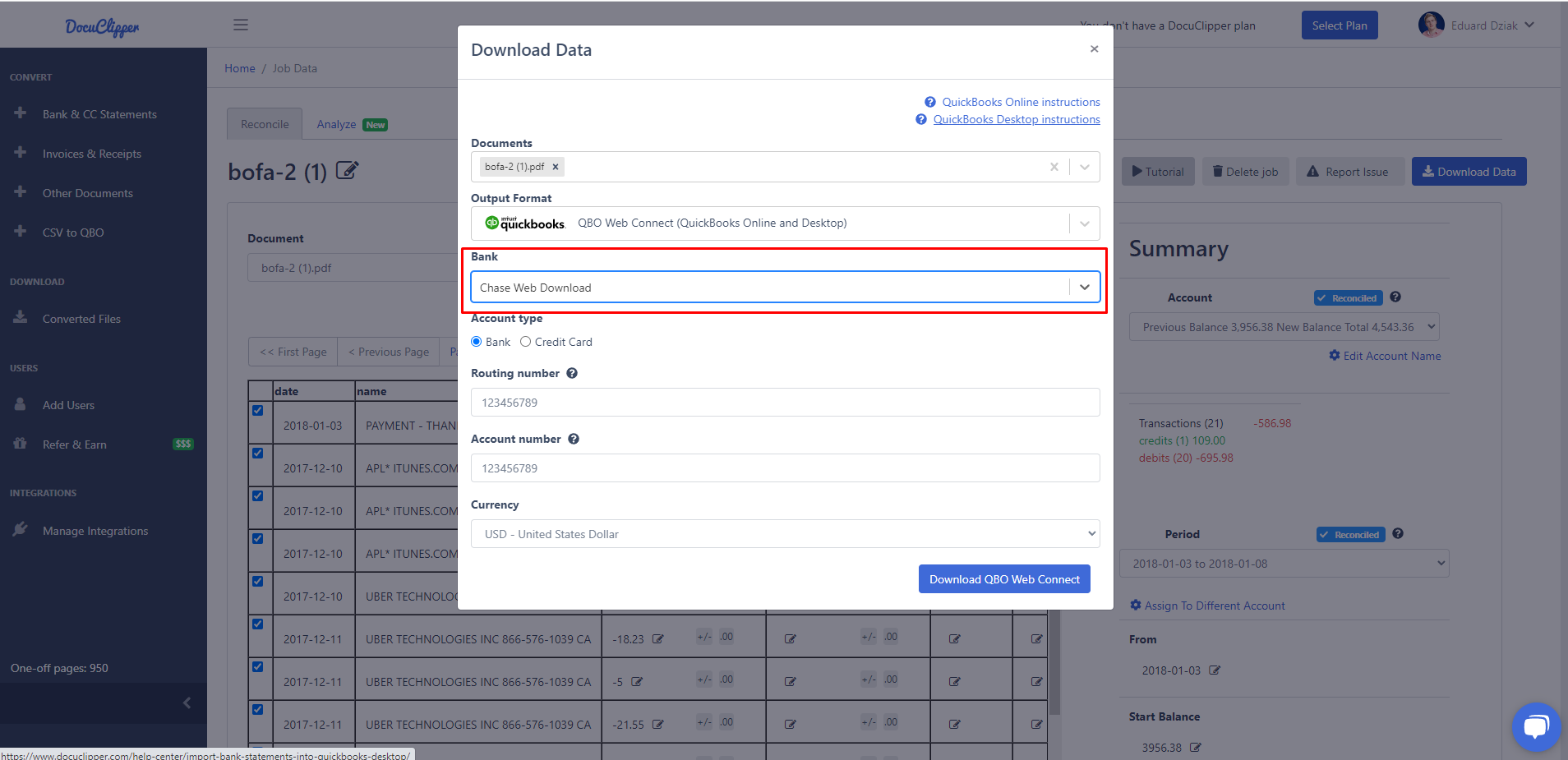 Unable to verify financial institution docuclipper