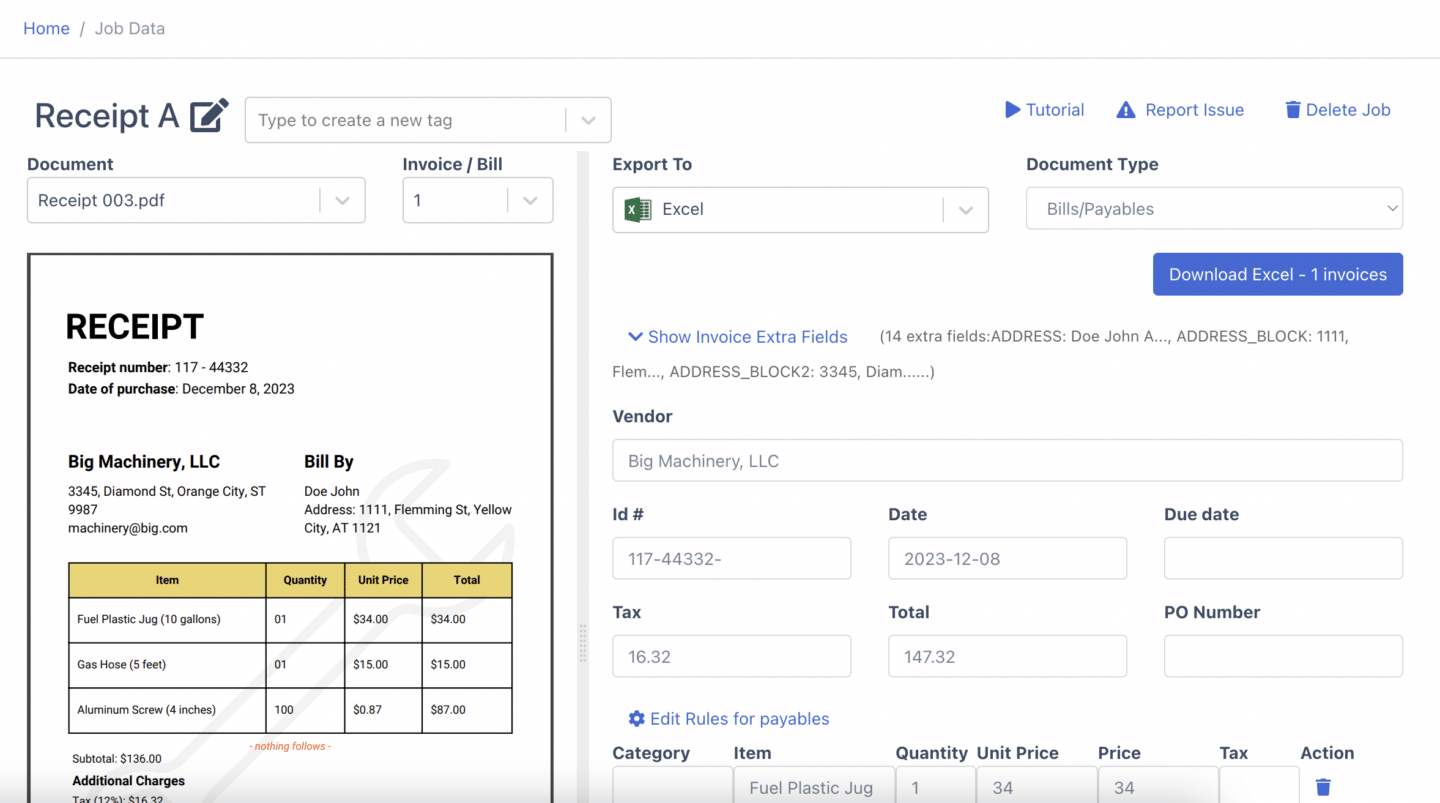 Use Receipt OCR for Data Extraction