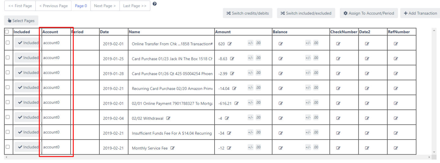 How to Assign Transactions to Multiple Accounts and Periods in DocuClipper 1 account 0 in DocuClipper