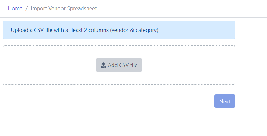 add csv file transaction categorization