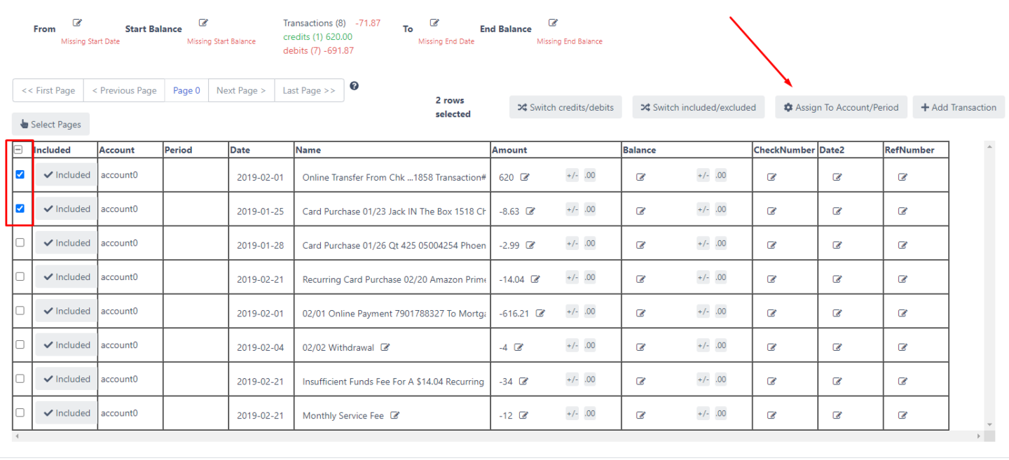 How to Assign Transactions to Multiple Accounts and Periods in DocuClipper 2 assign to accounts or period docuclipper