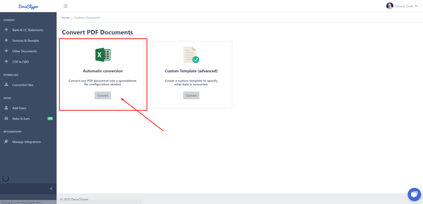 Creating Automatic or Custom Templates for Unsupported Bank Statements in DocuClipper 1 automatic conversion unsupported bank statement docuclipper