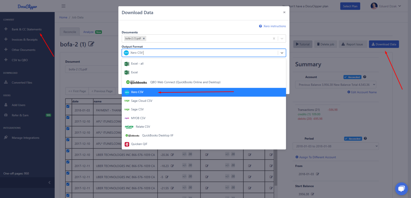 Import Bank Statement Transactions into Xero 1 bank statements into xero csv docuclipper