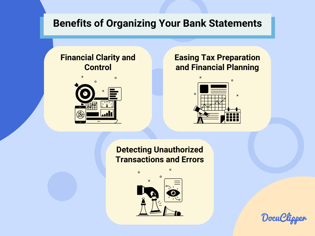 benefits of organizing bank statements