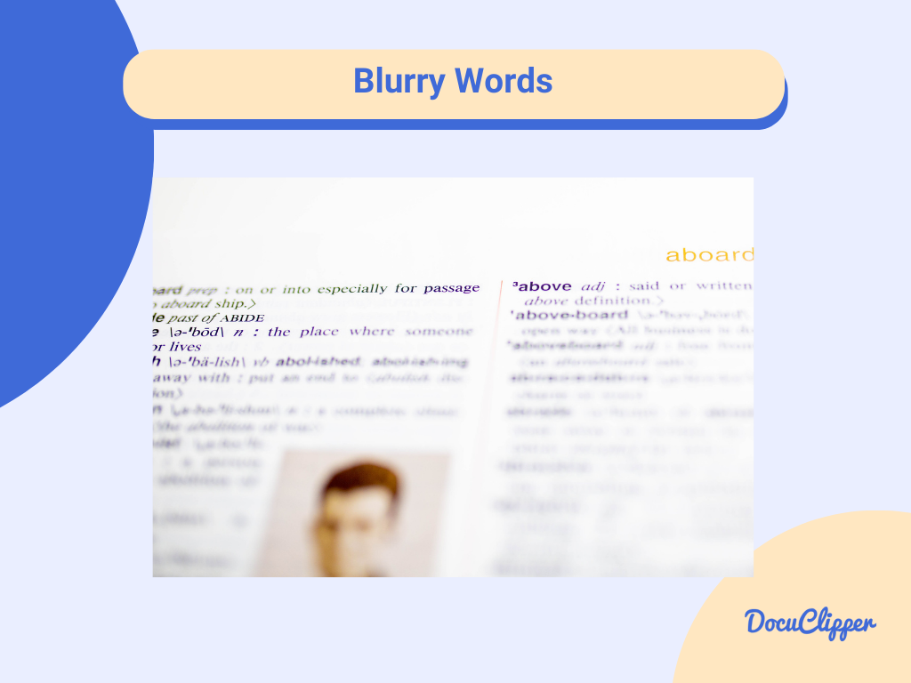 blurry words that affects ocr