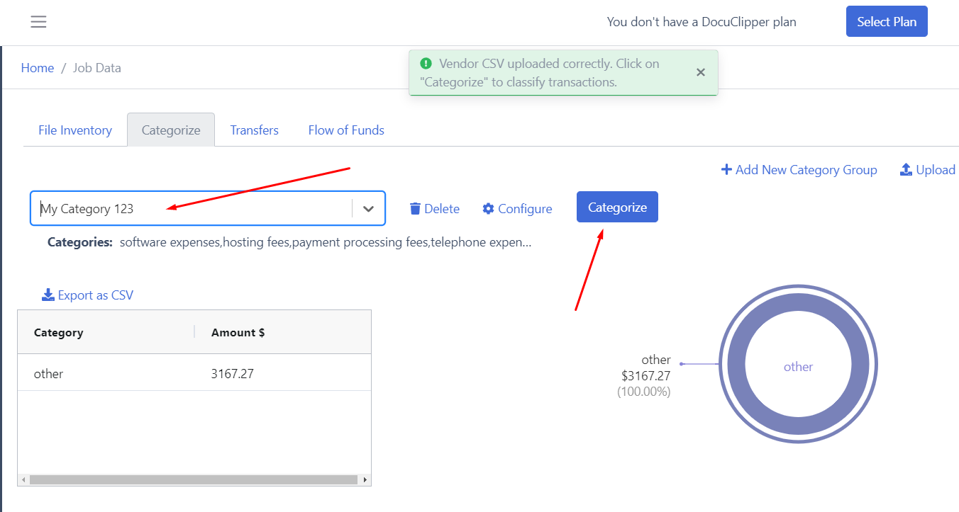 categorize new csv vendor categorization