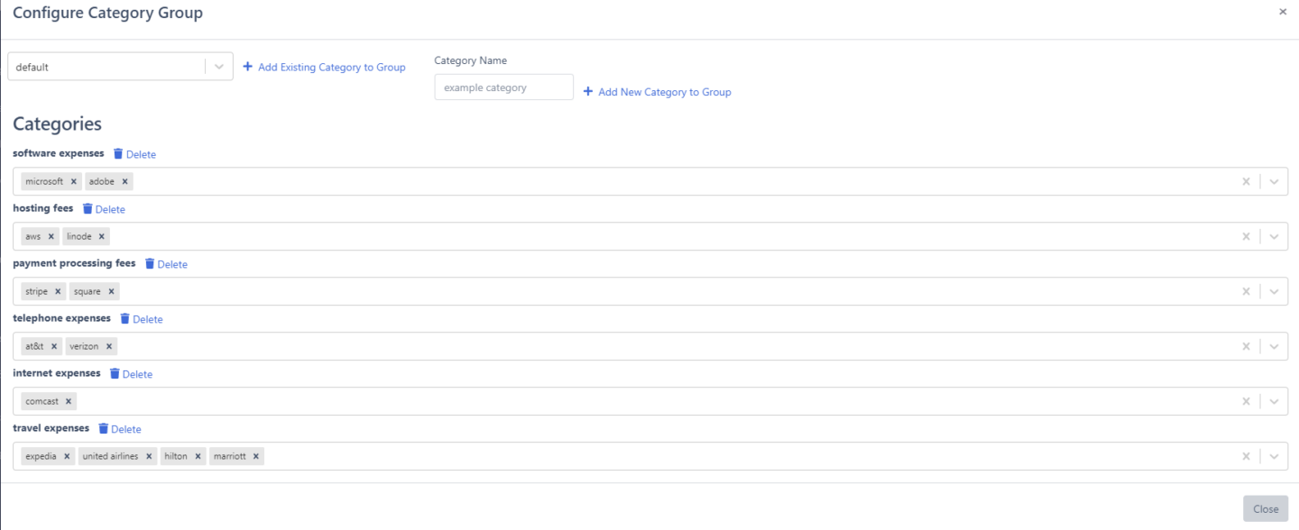 Uploading Vendor Categorization CSV Files 8 configure category group transaction categorization