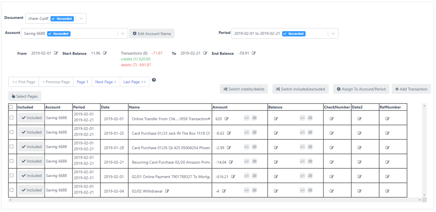 docuclipper processing bank, credit card statements for qbo