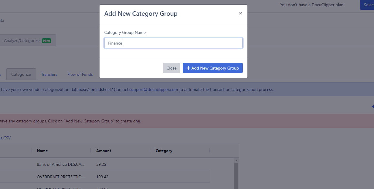 How DocuClipper Transaction Categorization Works 2 docuclipper transaction categorization adding new category group