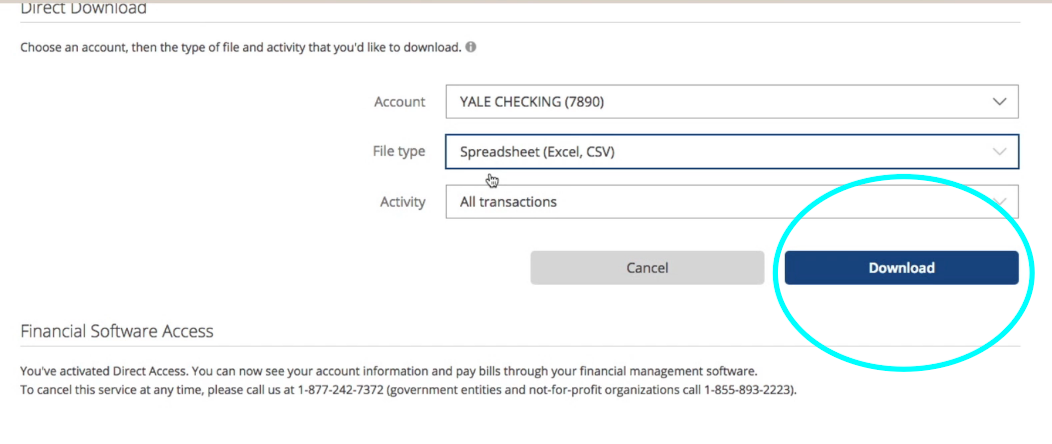 download bank transactions into csv for qb online