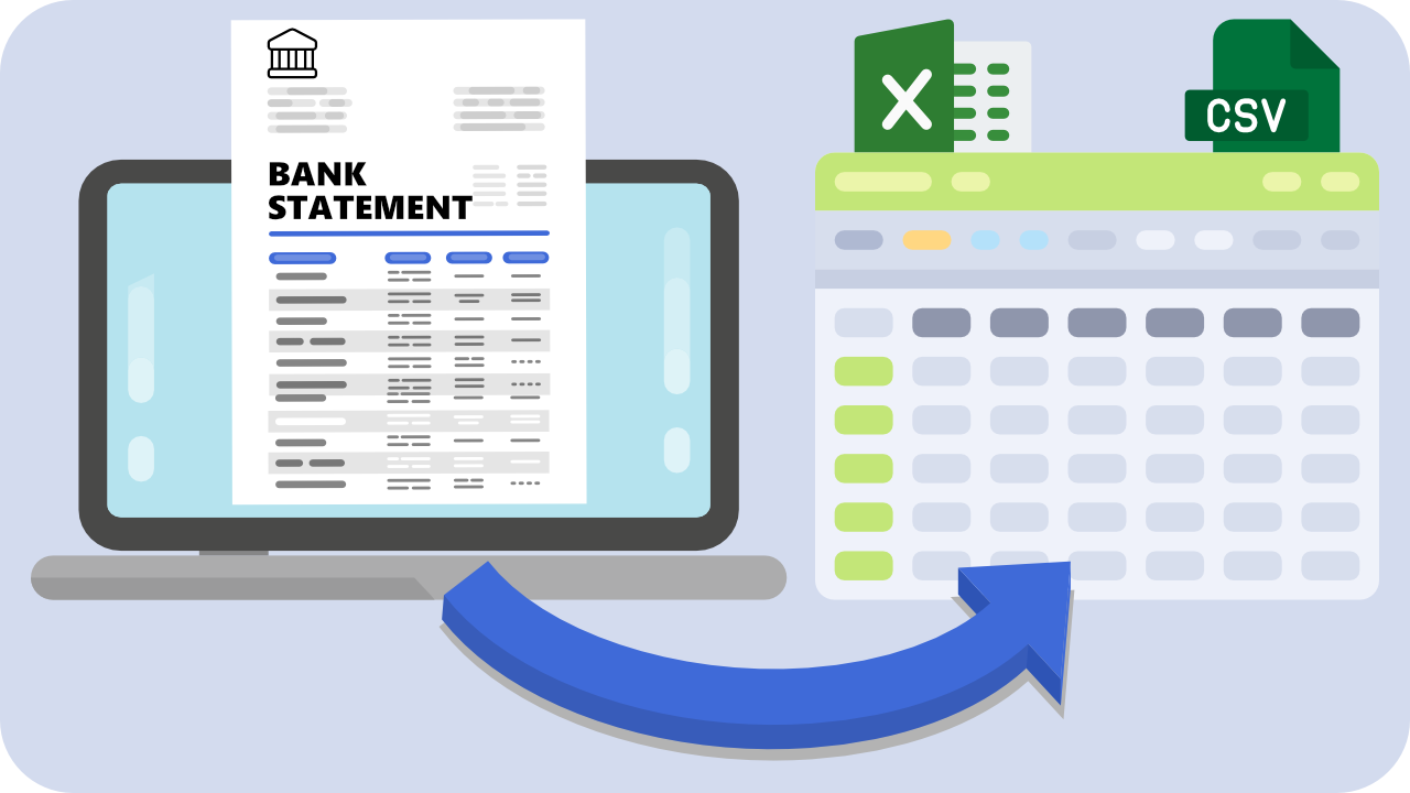 how to convert pdf bank statements to excel or csv