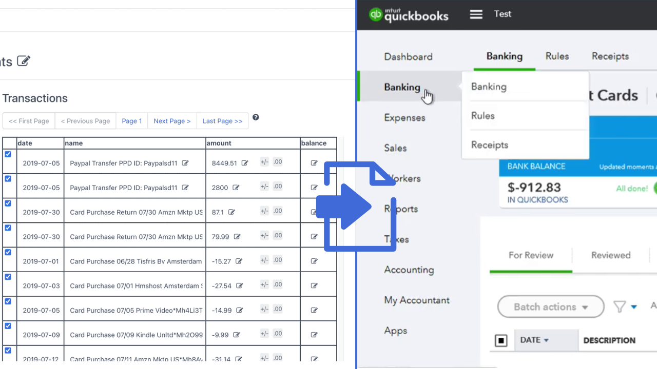 how to import bank statements into quickbooks online