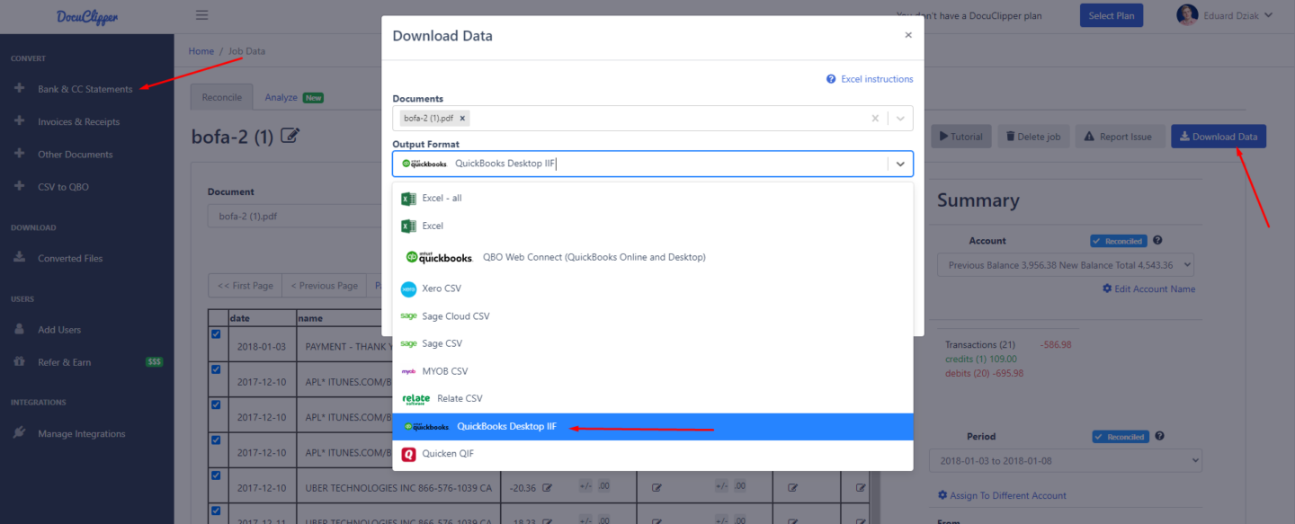 Import Bank Statement Transactions into QuickBooks Desktop (IIF) 1 import bank statement data for quickbooks desktop iff