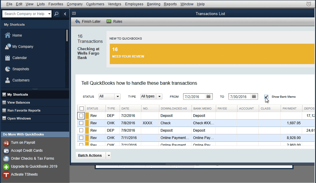 import bank statement into qbo quickbooks desktop 10