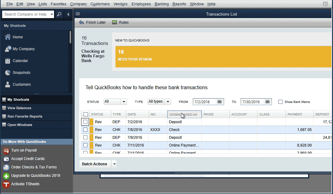 import bank statement into qbo quickbooks desktop 9