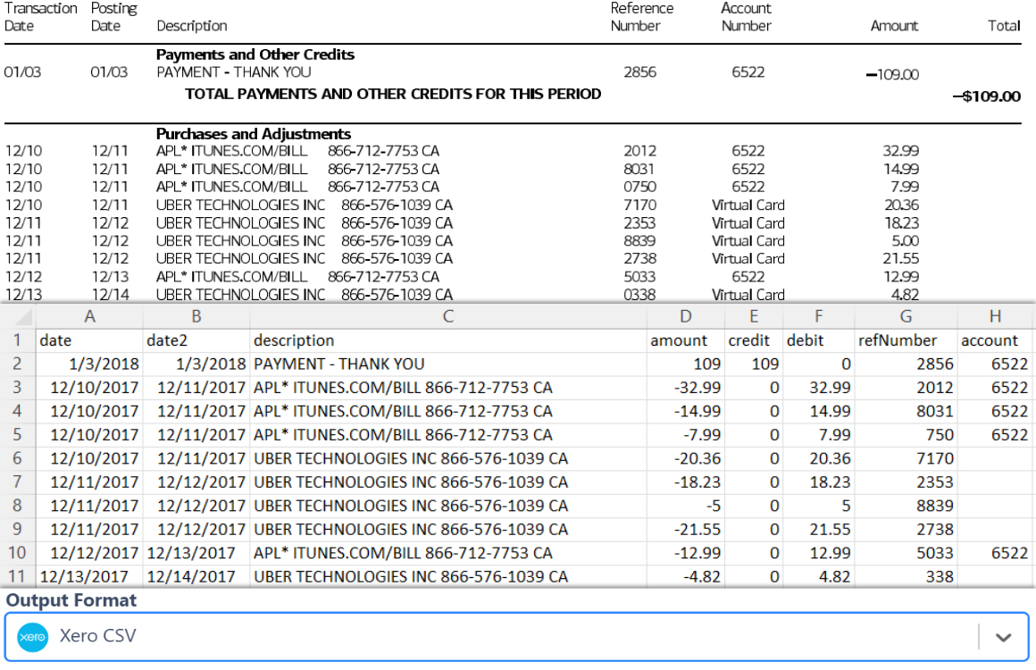 convert bank statements to excel with DocuClipper excel file of