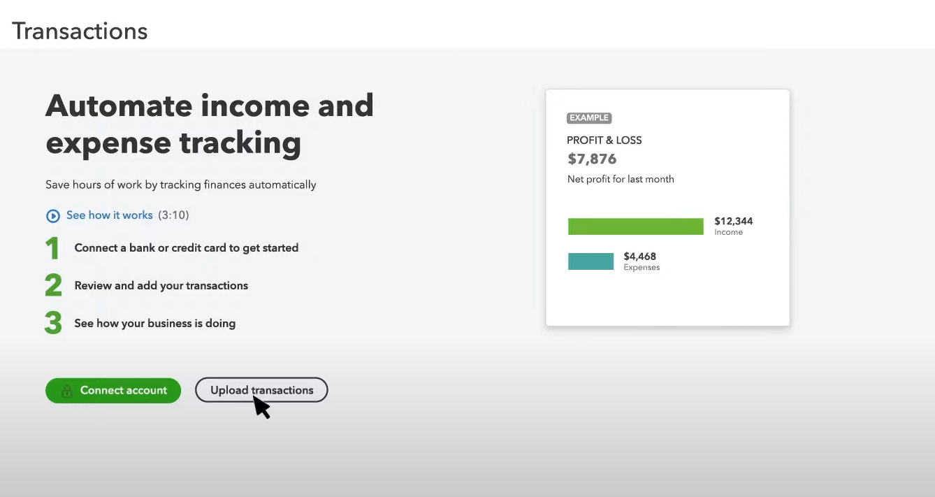 importing credit card transactions into quickbooks online