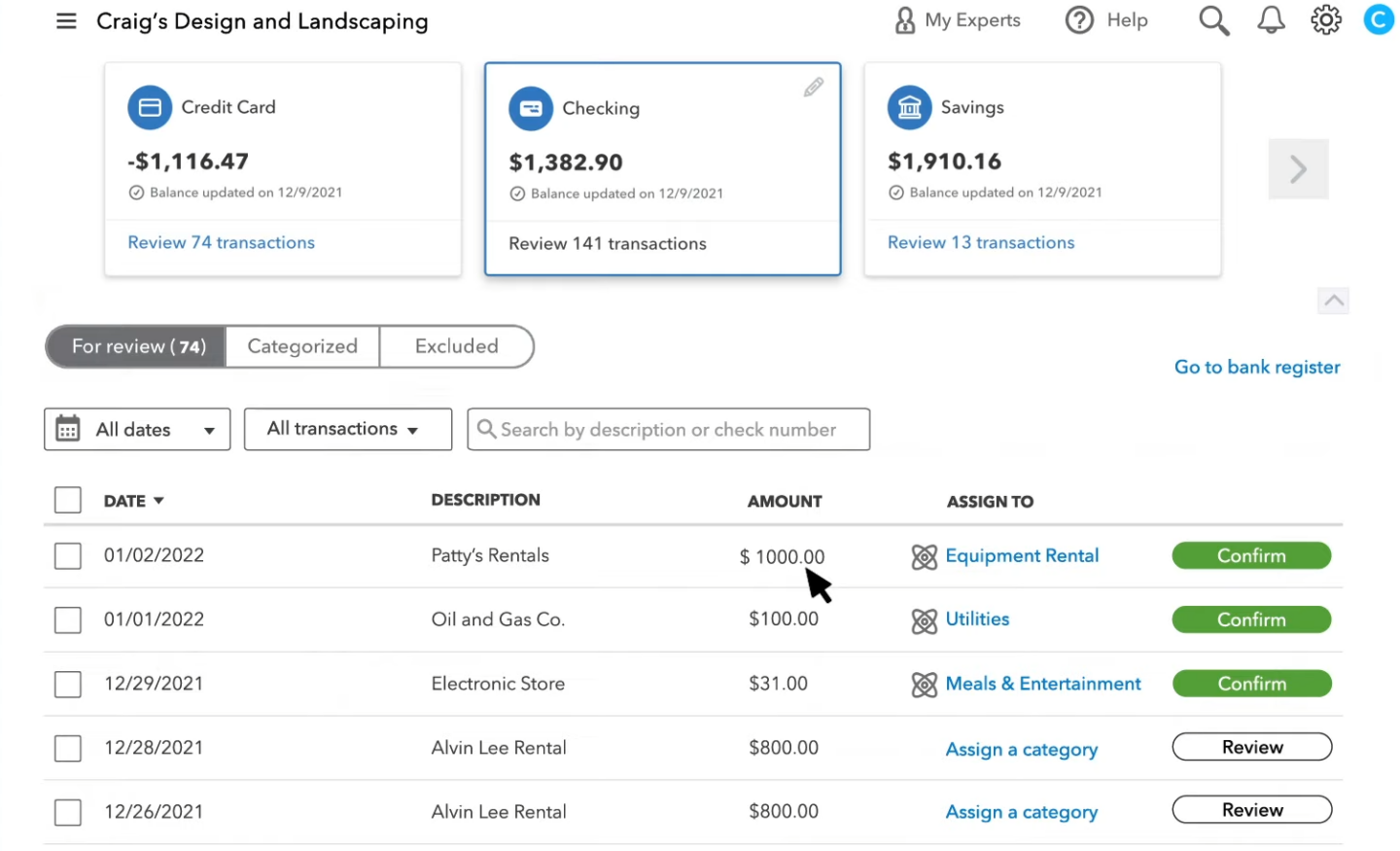 importing credit card transactions into quickbooks online