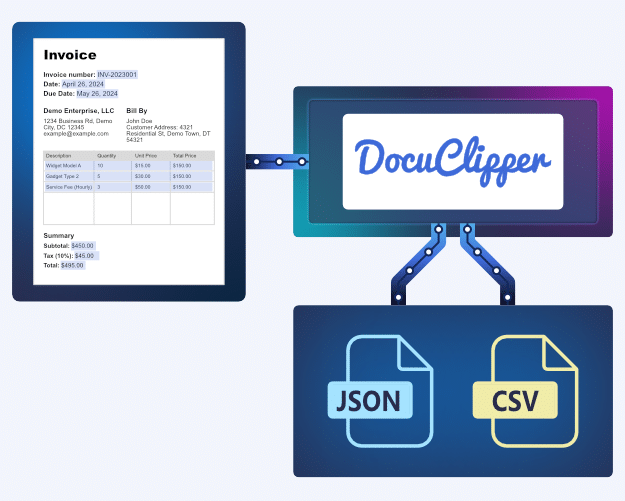 invoice ocr api export output