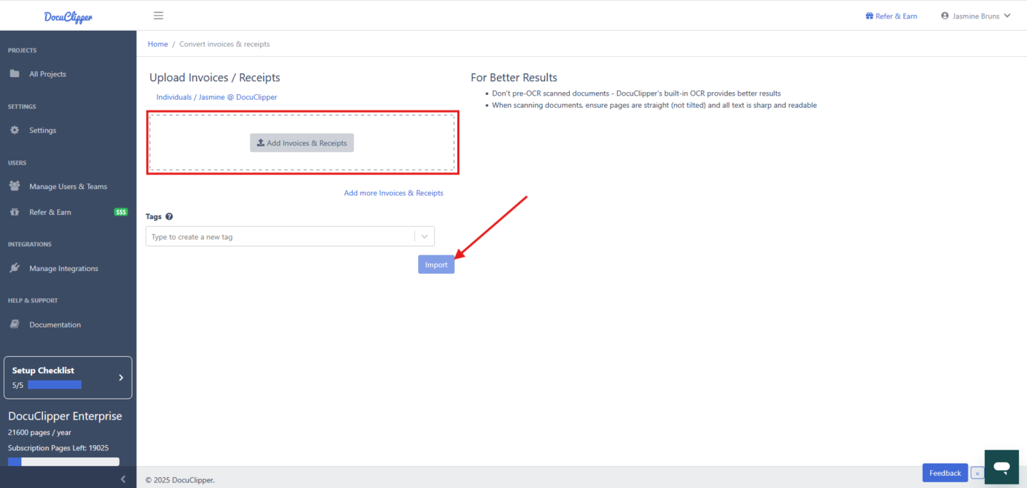 How to Convert Invoice and Receipts to Excel 2 invoiceupload
