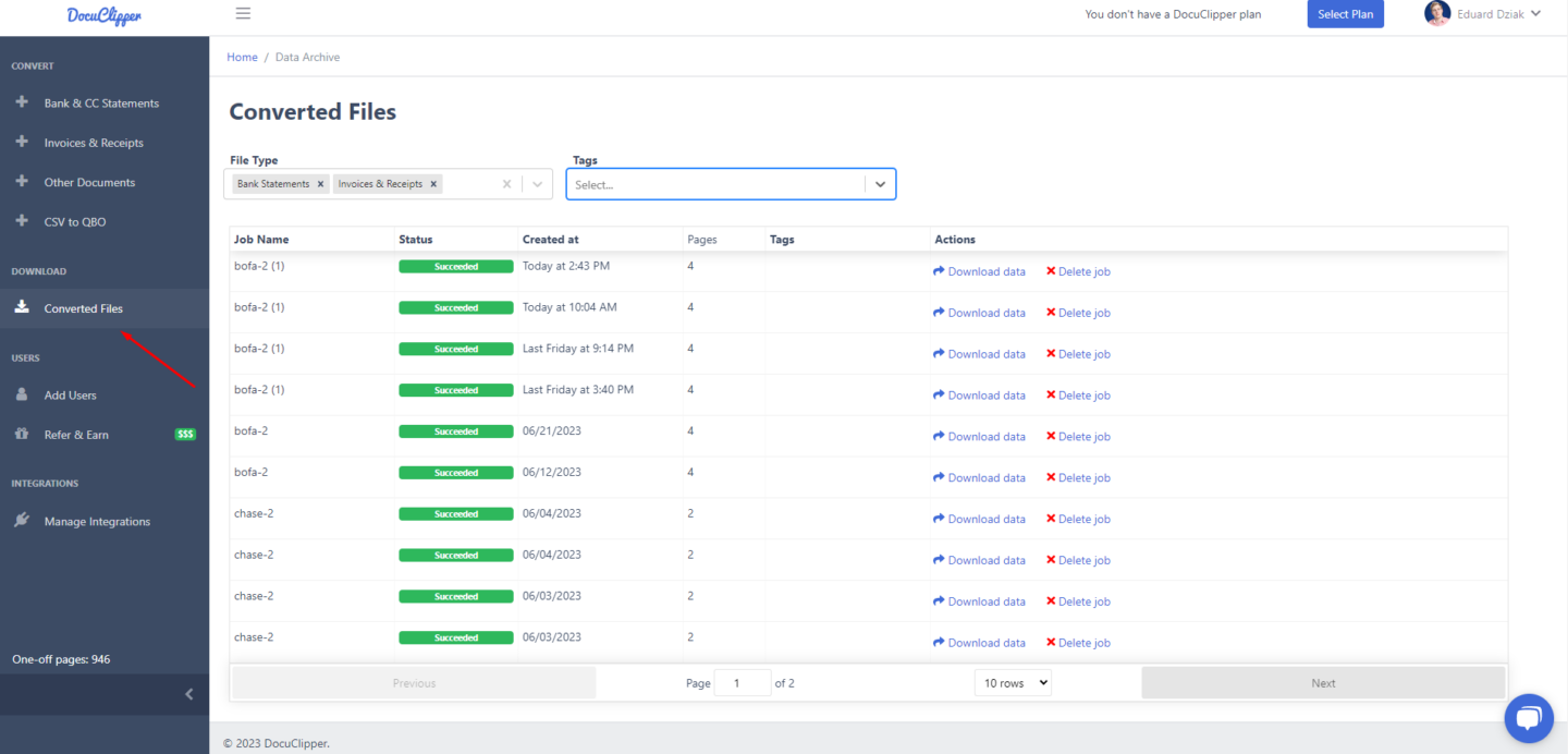 locate converted files