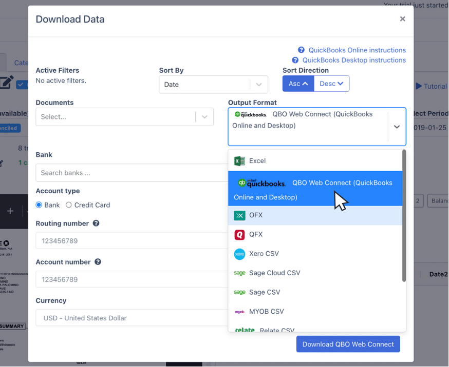 pdf to qbo download