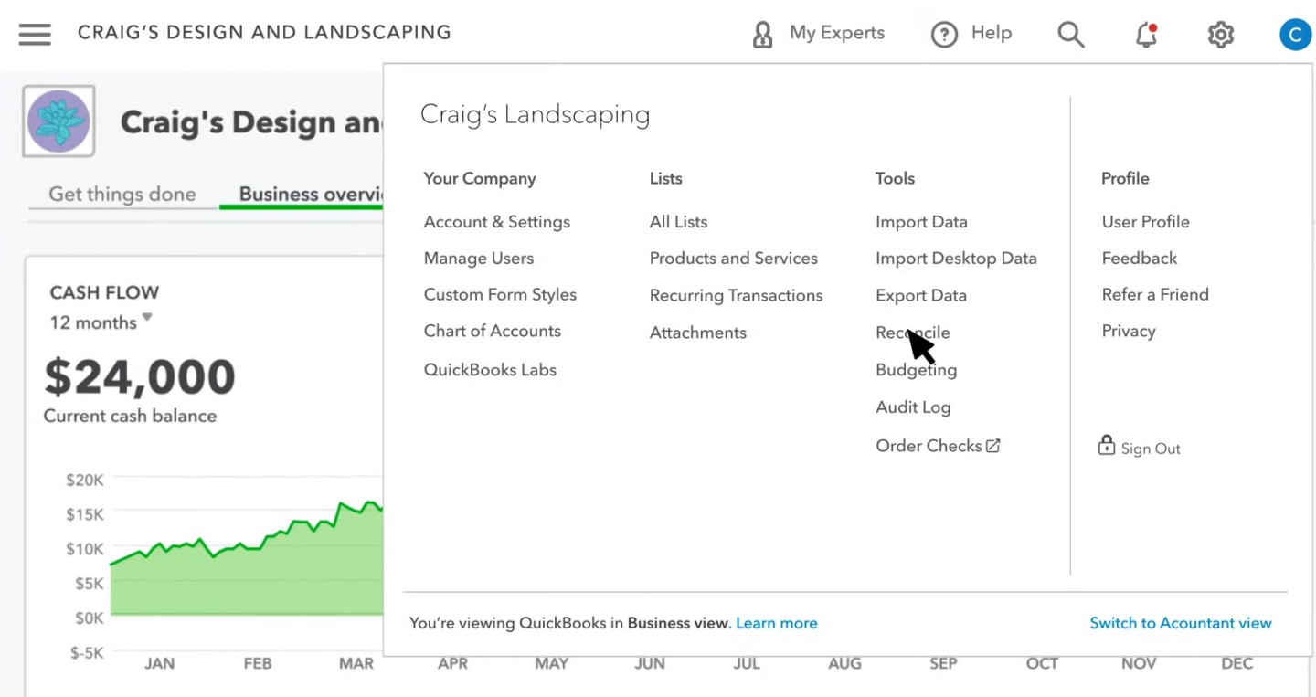 reconcile the transactions after importing bank transactions into qb online