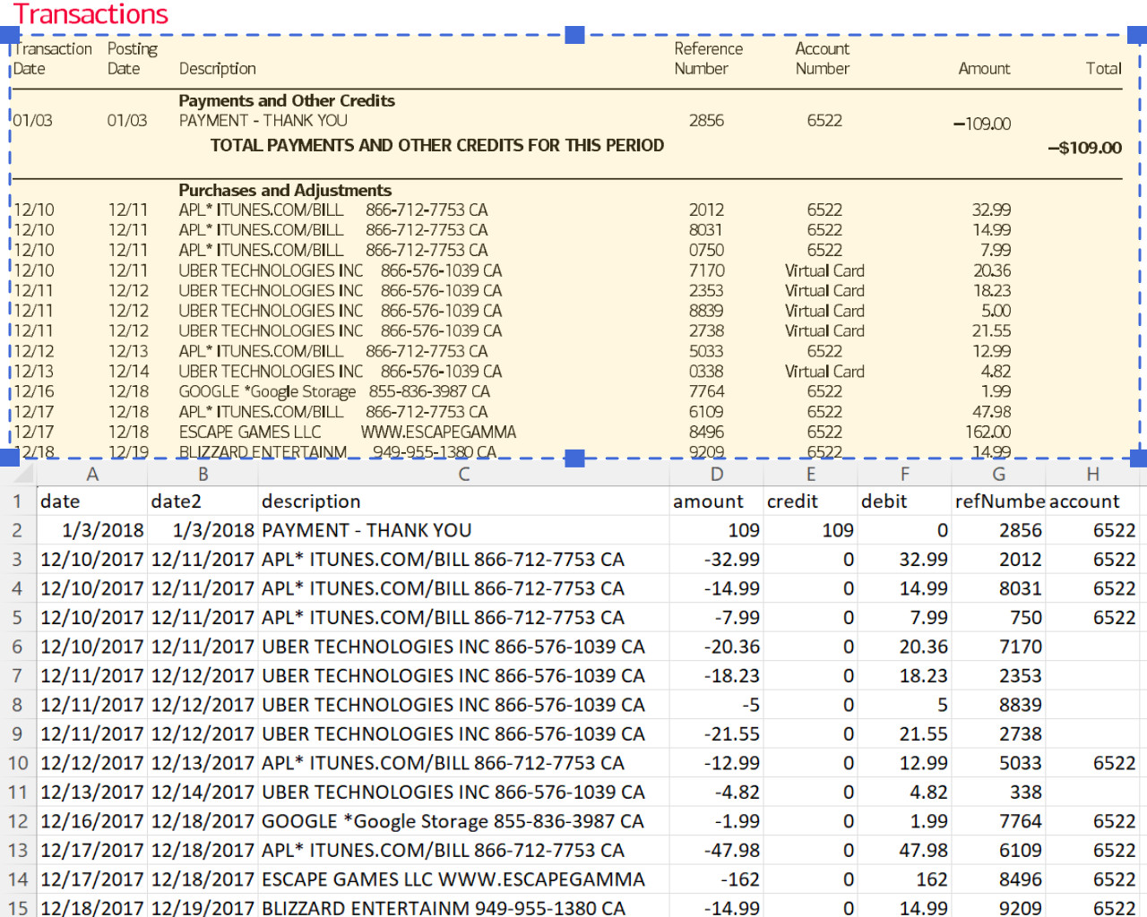 what is bank extract